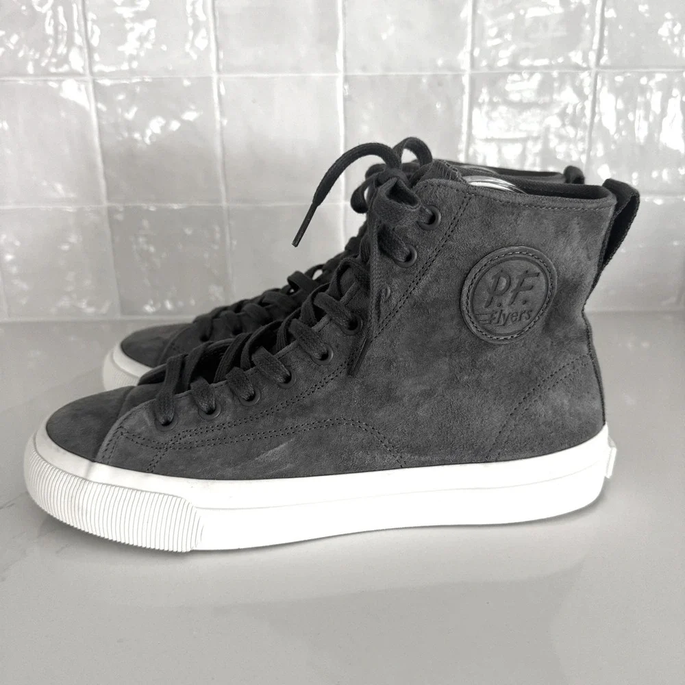PF Flyers All American Sneakers Mens 7 Womens 8.5 Grey Suede High Top Shoes